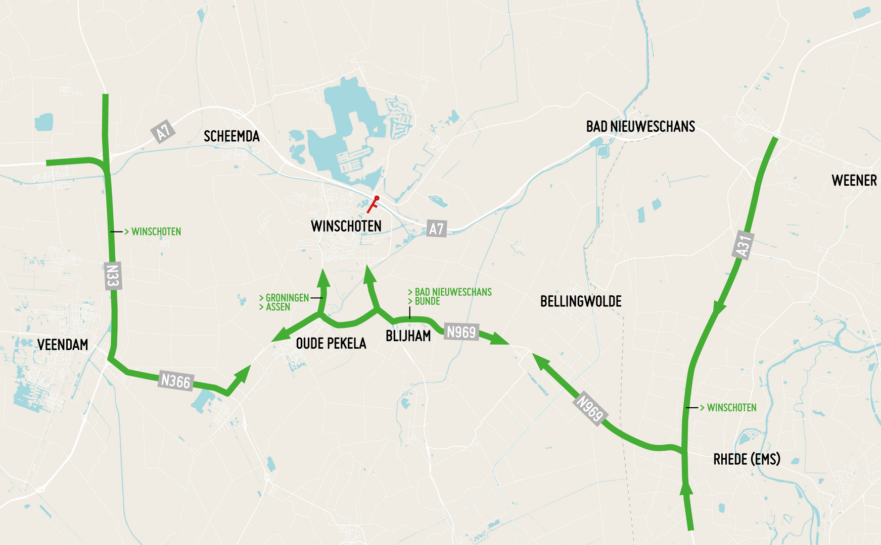 Umleitungsroute als Grafik