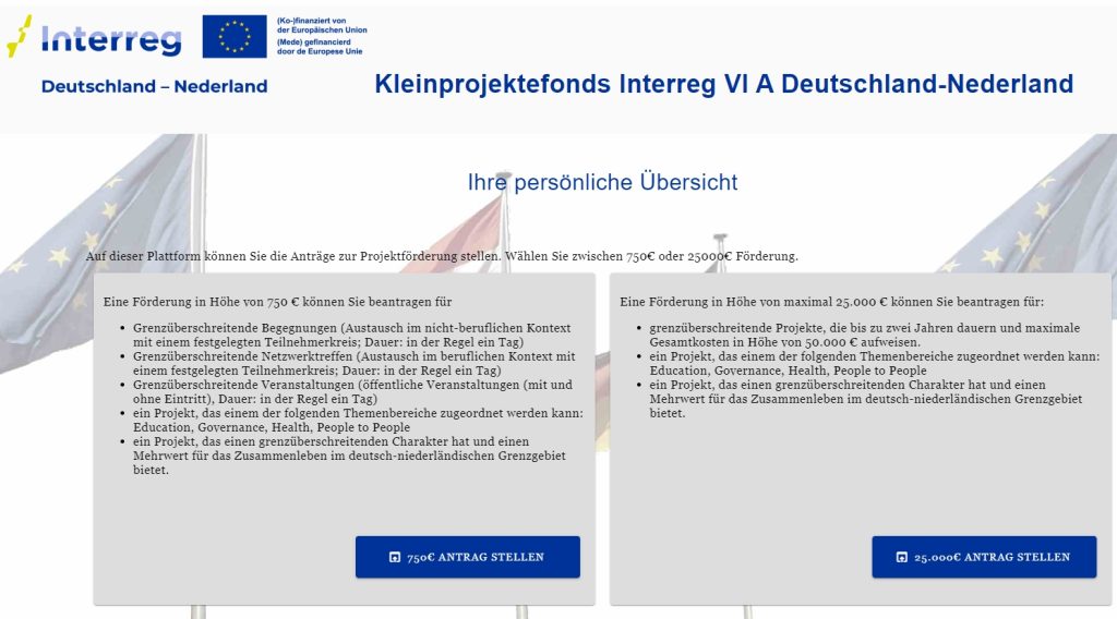 Screenshot Website KPF-Online Tool auf deutsch