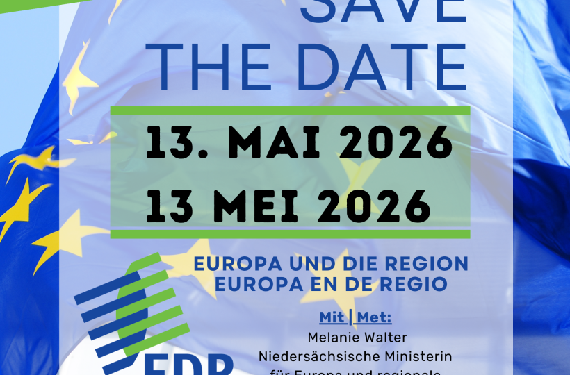 Save the Date EDR Frühlingsempfanf am 13. Mai 2026 mit Ministerin Melanie Walter und dem EDR Logo