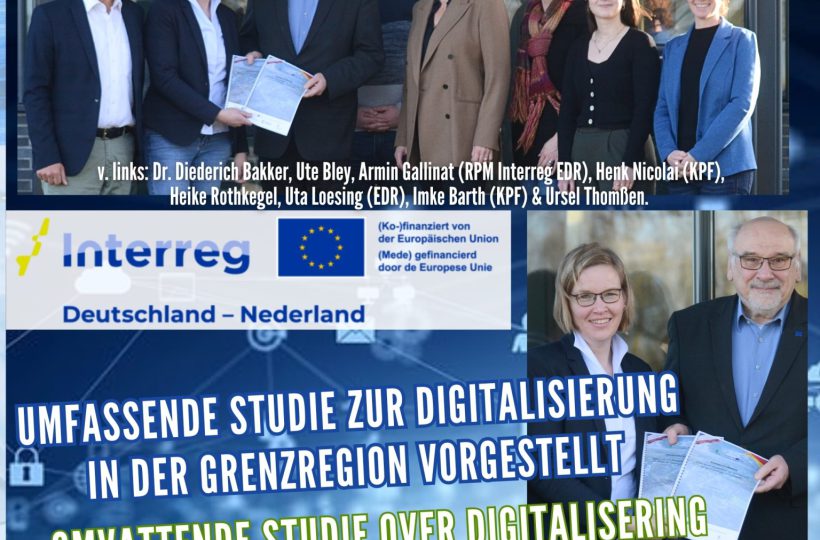 Gruppenfoto, ein Dokument wird überreicht.